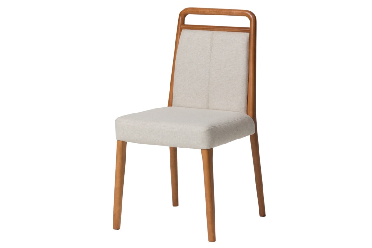 Cadeira Liz Estofada e Detalhes em Madeira Maciça