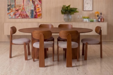 Cadeira Lorena com Design Orgânico em Madeira Maciça