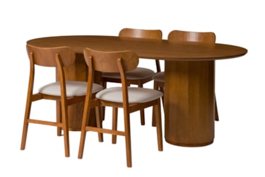 Cadeira Nara com Encosto em Madeira Maciça