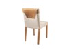 Cadeira Para Mesa de Jantar Rose com Encosto Detalhado em Couro Natural em Linho