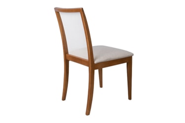Cadeira Para Mesa de Jantar Sharpay em Madeira Maciça e Encosto em Palinha Rattan em Velusoft ou Boucle