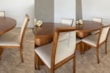 Cadeira Para Mesa de Jantar Sharpay em Madeira Maciça e Encosto em Palinha Rattan em Velusoft ou Boucle