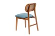 Cadeiras Para Mesa de Jantar Camile em Velusoft ou Boucle de Madeira Maciça e Encosto curvo em Rattan Natural