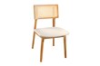 Cadeiras Para Mesa de Jantar Nana em Velusoft ou Boucle - Madeira Maciça com Design Moderno e Tendência com Encosto em Palinha Rattan Natural