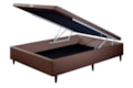 Cama Box Baú em Madeira com Sistema de Amortecedores e Revestimento em Tecido