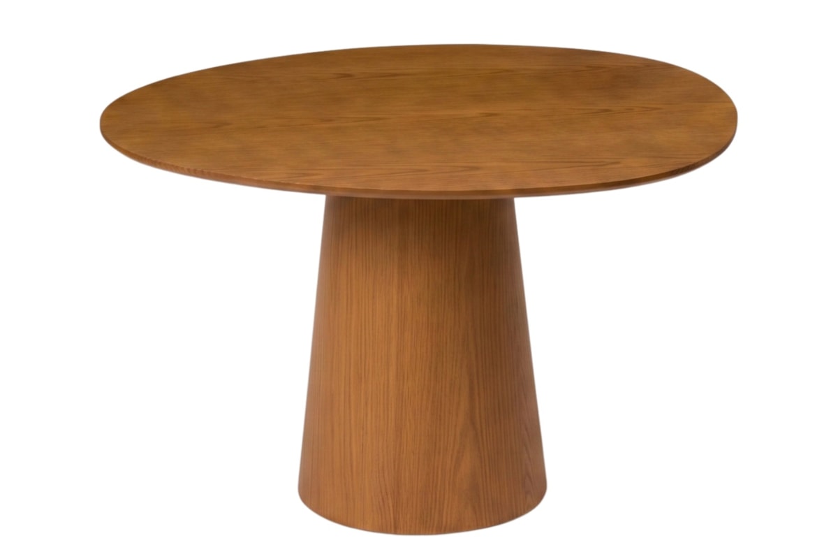 Mesa Dara com Desing Orgânico em Lâminas de Madeira Maciça