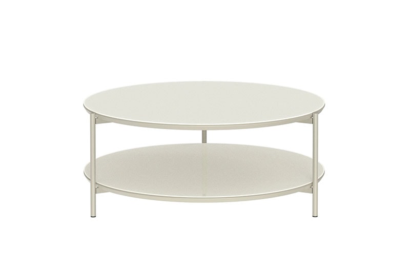 Mesa de Centro Hayden com Tampo de Vidro Off White