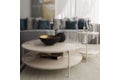 Mesa de Centro Hayden com Tampo de Vidro Off White