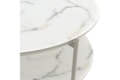 Mesa de Centro Hayden Tampo de Vidro Off White c/ Mármore