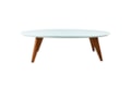 Mesa de Centro Oval Valy - Laqueada com Pés em Madeira Maciça