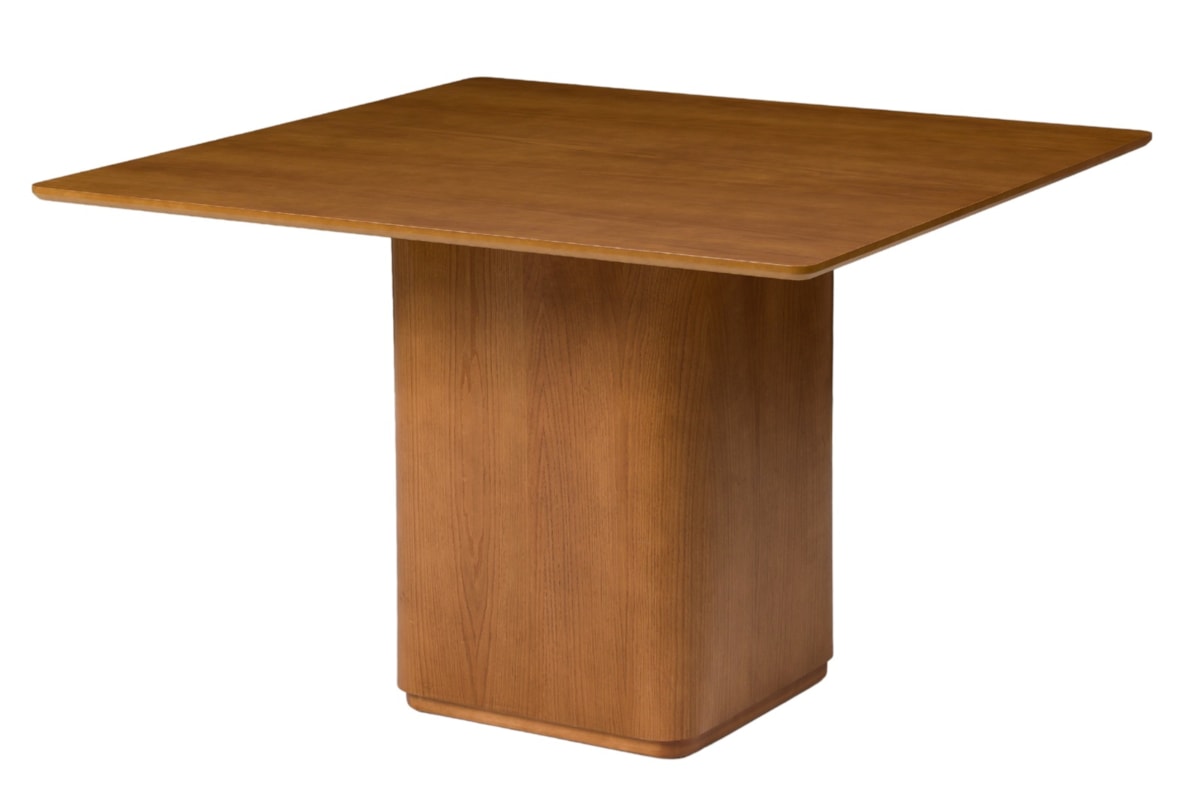 Mesa Ester Quadrada em Lâminas de Madeira Maciça