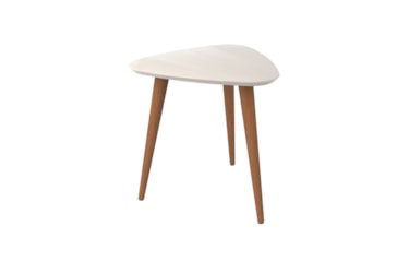 Mesa Lateral Vik Natural c/ Off White Brilhoso Mesa Lateral Vik Natural c/ Off White Brilhoso