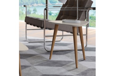 Mesa Lateral Vik Natural c/ Off White Brilhoso Mesa Lateral Vik Natural c/ Off White Brilhoso