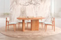 Mesa Olivia com Design Orgânico com Lâminas de Madeira Maciça