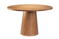 Mesa Redonda Iris em Lâminas de Madeira Maciça e Base em Cone