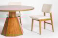 Mesa Redonda Noemi em Lâminas de Madeira Maciça