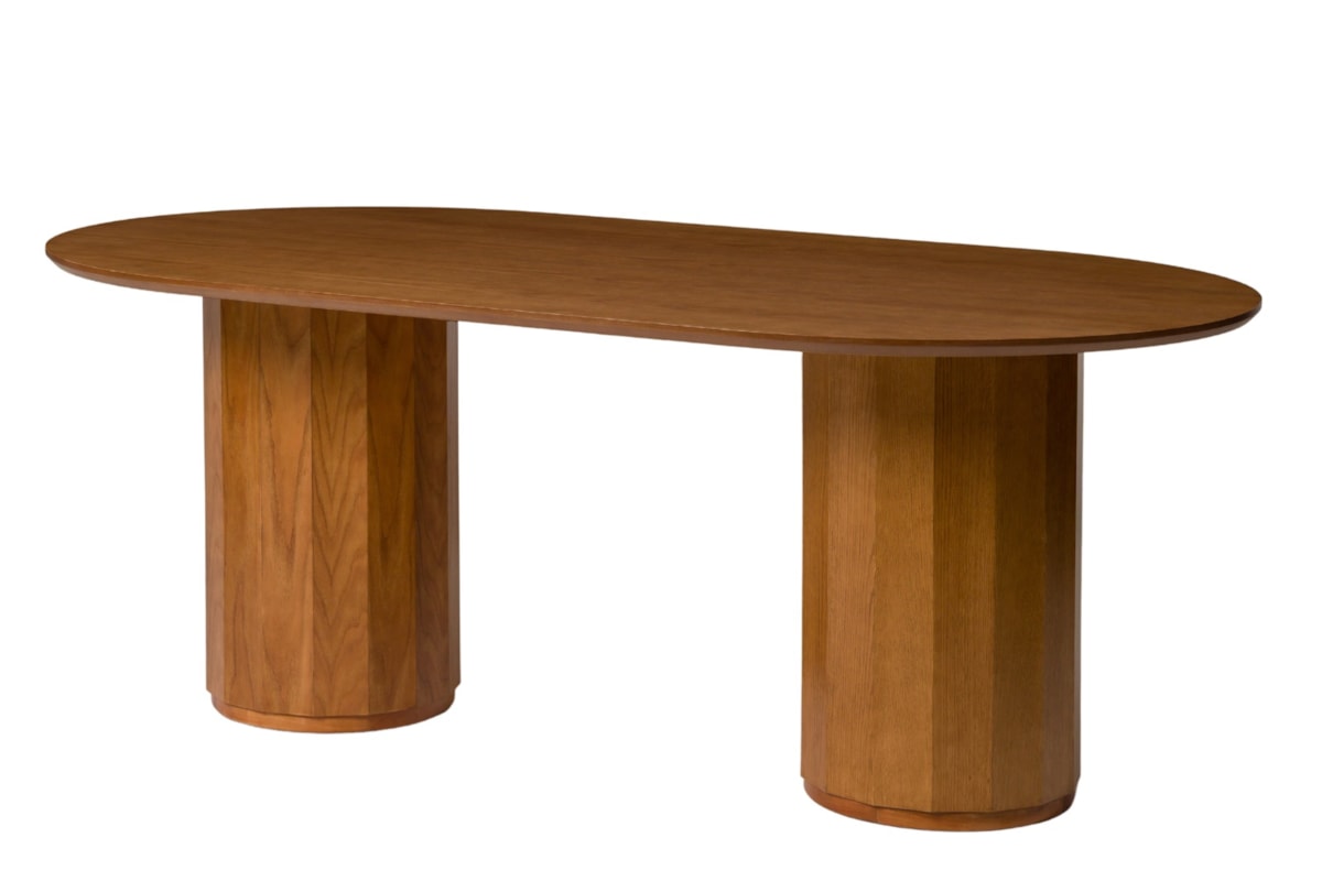 Mesa Valença com Design Orgânico em Lâminas de Madeira Maciça