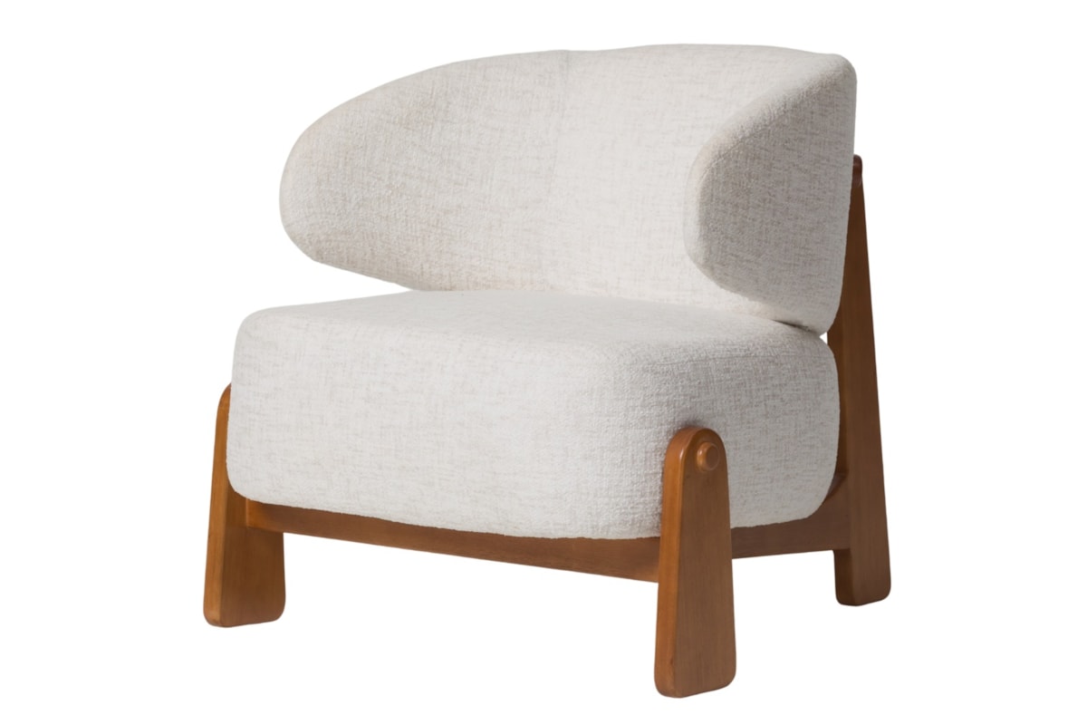 Poltrona Áurea com Design Curvo e Assento em Espuma D28