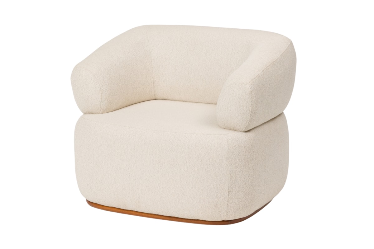 Poltrona Estofada Ariel com Design Curvo