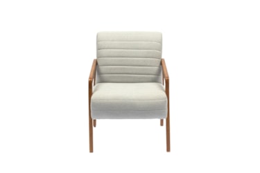 Poltrona Lucy Estofada com Braços em Madeira Maciça