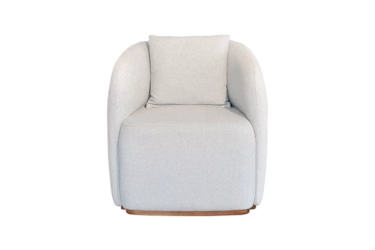 Poltrona para Sala Redonda Loren com Design Orgânico e Almofadas Soltas Siliconadas em Velusoft ou Boucle