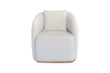 Poltrona para Sala Redonda Loren com Design Orgânico e Almofadas Soltas Siliconadas em Velusoft ou Boucle