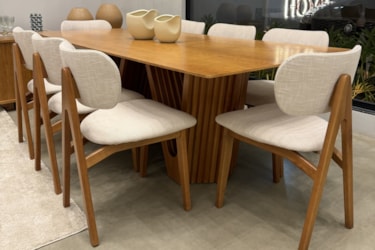 Pronta Entrega - Mesa Marjore e Cadeiras Florence | Conjunto de Mesa com 8 Cadeiras