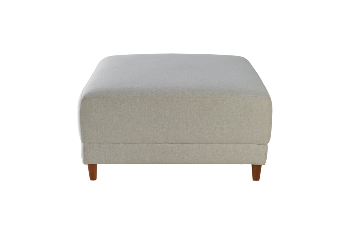 Puff Armani com Design Minimalista e Pés em Madeira Maciça