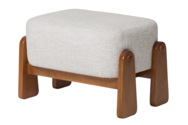 Puff Áurea com Detalhes em Madeira Maciça