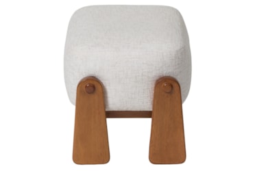 Puff Áurea com Detalhes em Madeira Maciça