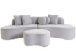 Puff Curvo Elise com Design Orgânico em Veludo ou Boucle
