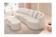 Puff Curvo Emma com Design Orgânico em Veludo ou Boucle