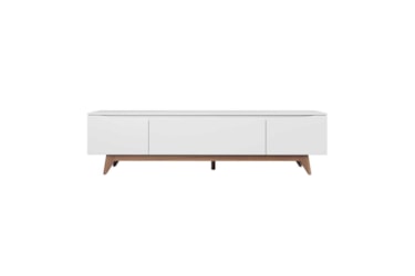 Rack para Sala Flynt 184 cm Natural c/ Off White Fosco Rack para Sala Flynt 184 cm Natural c/ Off White Fosco
