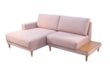 Sofá 2 Lugares Max em Linho Moderno com Chaise & Opcional de Lateral em Madeira Maciça