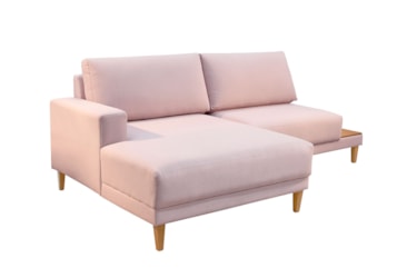 Sofá 2 Lugares Max em Linho Moderno com Chaise & Opcional de Lateral em Madeira Maciça (Espuma D33)