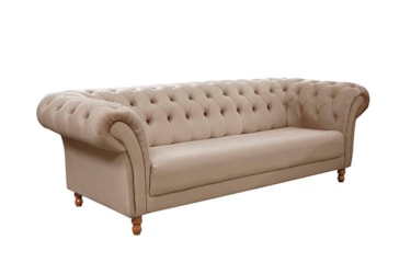 Sofá 3 Lugares Chesterfield Clássico em Linho ou Acquablock c/ Encosto em Capitonê e Espuma D33