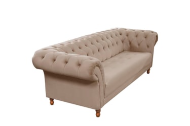 Sofá 3 Lugares Chesterfield Clássico em Linho ou Acquablock c/ Encosto em Capitonê e Espuma D33