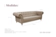 Sofá 3 Lugares Chesterfield Clássico em Linho ou Acquablock c/ Encosto em Capitonê e Espuma D33