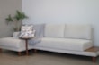 Sofá 3 Lugares Meg em Linho Moderno com Chaise & Opcional de Lateral em Madeira Maciça (Espuma D33)