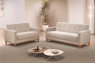 Sofá  Aurora 2 Lugares com Encosto Fixo Sofisticado e Prático