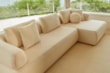 Sofá Chaise Ariel  com Assentos em Molas Espirais, Almofadas Soltas e Espuma D33