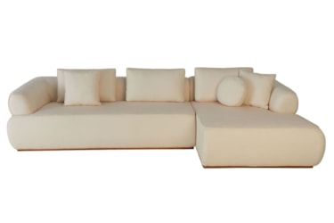 Sofá Chaise Ariel  com Assentos em Molas Espirais, Almofadas Soltas e Espuma D33