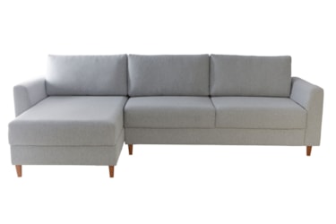 Sofá Chaise Baú Taylor em Espuma D33 e Almofadas Soltas
