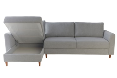 Sofá Chaise Baú Taylor em Espuma D33 e Almofadas Soltas