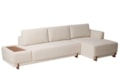 Sofá com Chaise Capri e Mesa Lateral em Madeira Maciça