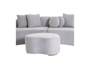 Sofá Curvo Orgânico e Bipartido Elise em Veludo ou Boucle e Almofadas Soltas Decorativas