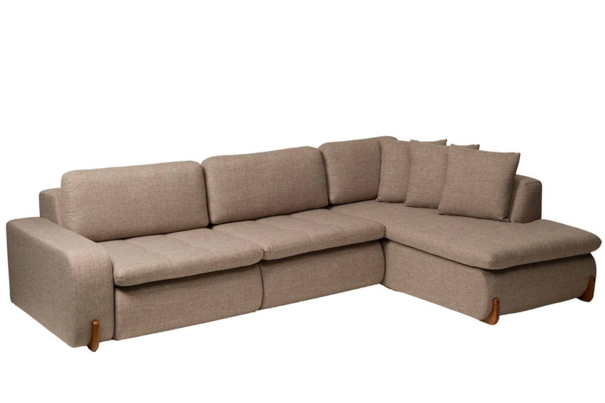 Sofá de Canto Retrátil Arles com Chaise e Assento em Espuma D33