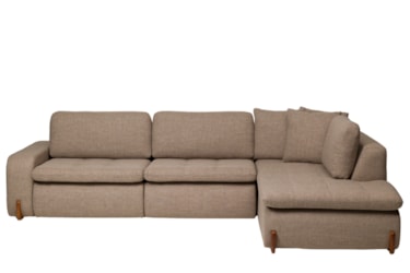 Sofá de Canto Retrátil Arles com Chaise e Assento em Espuma D33