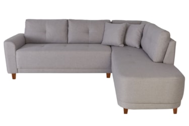 Sofá de Canto Siena com Divã com Design Arredondado