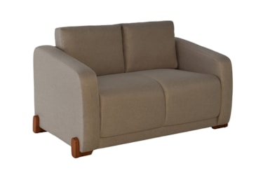 Sofá Duna 2 Lugares com Design Minimalista e Pés em Madeira Maciça